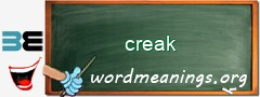 WordMeaning blackboard for creak